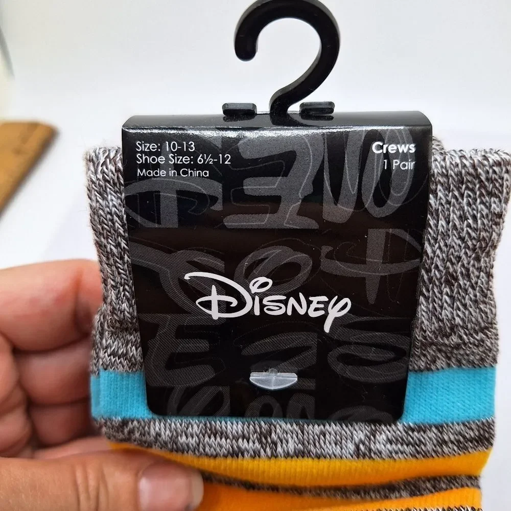 Disney retro style Mickey Mouse crew socks with stripes